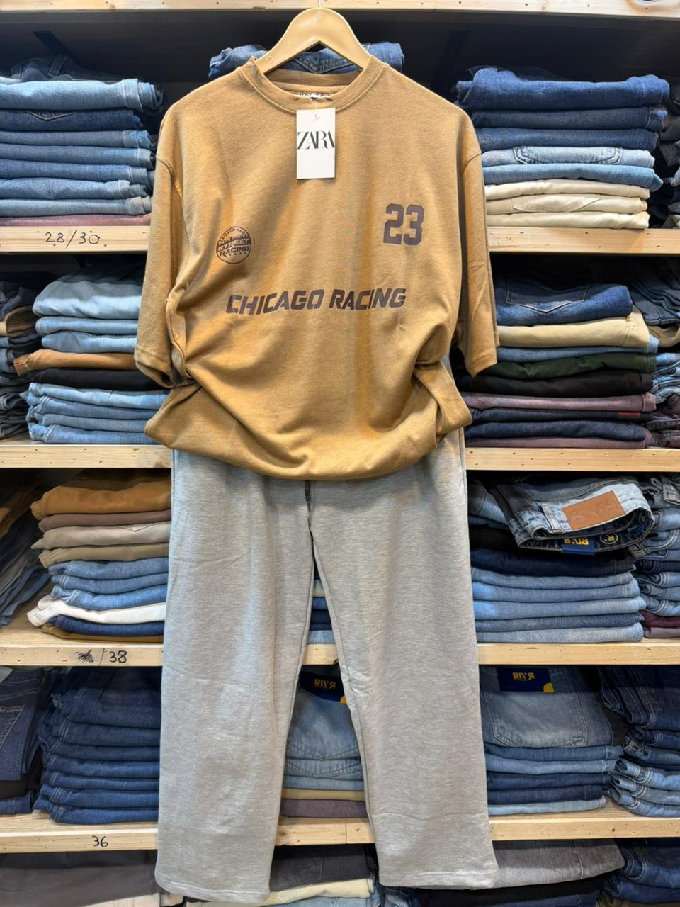 Baggy Cord Set – Mustard Tan & Grey