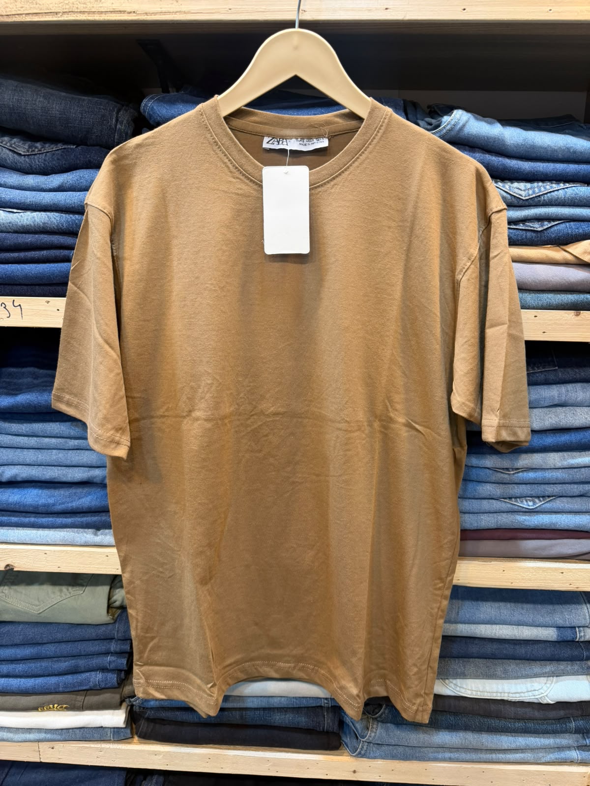Cotton Tee – Camel Tan