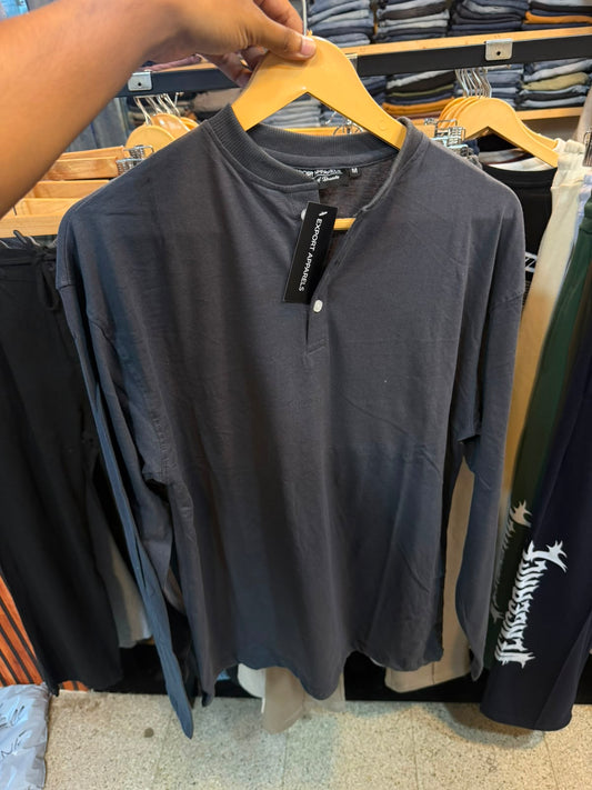 Henley Tee – Charcoal Grey
