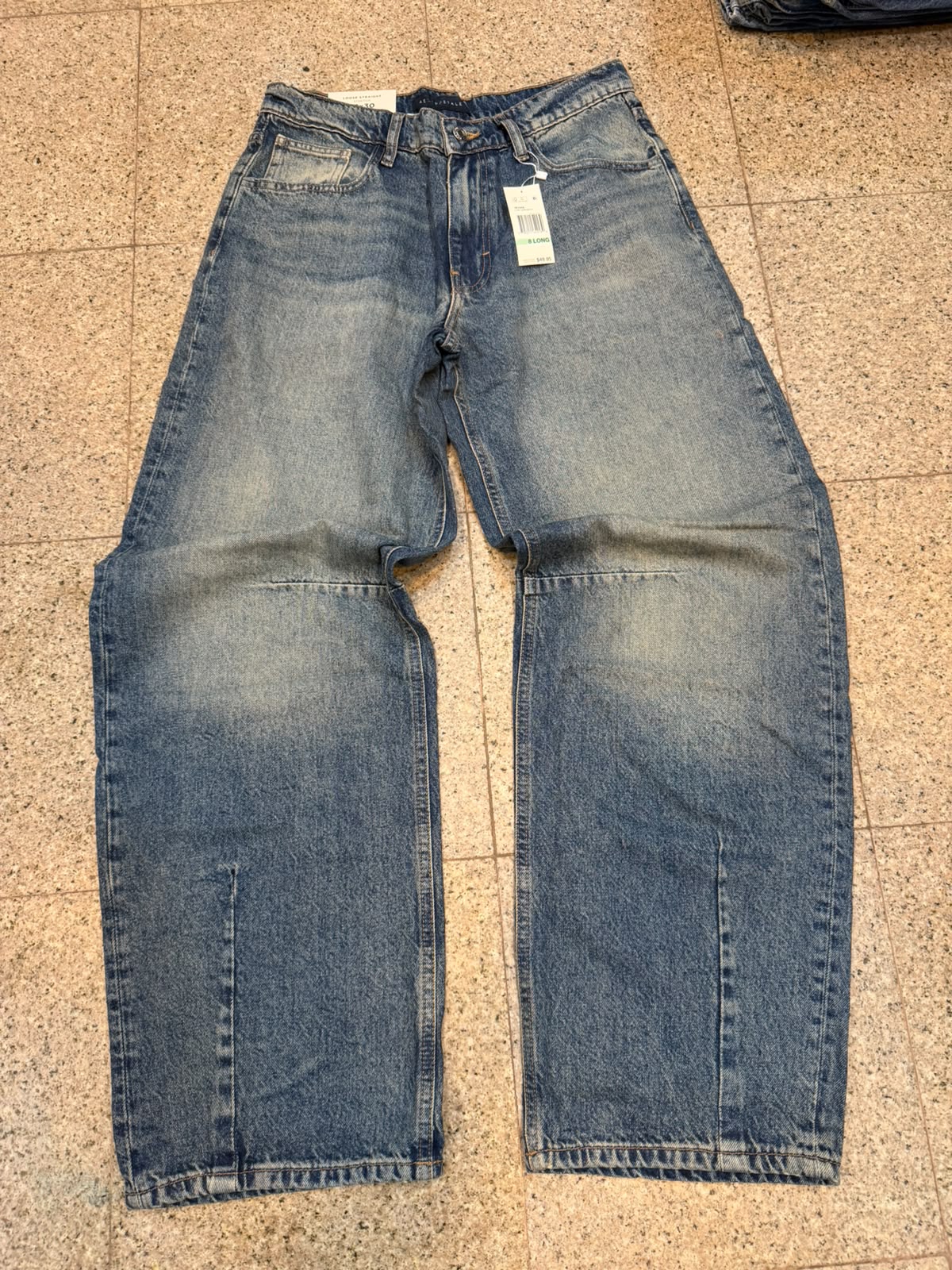 Straight Baggy Denim Jeans – Blue Wash