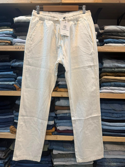 Irish Cotton Trouser –White
