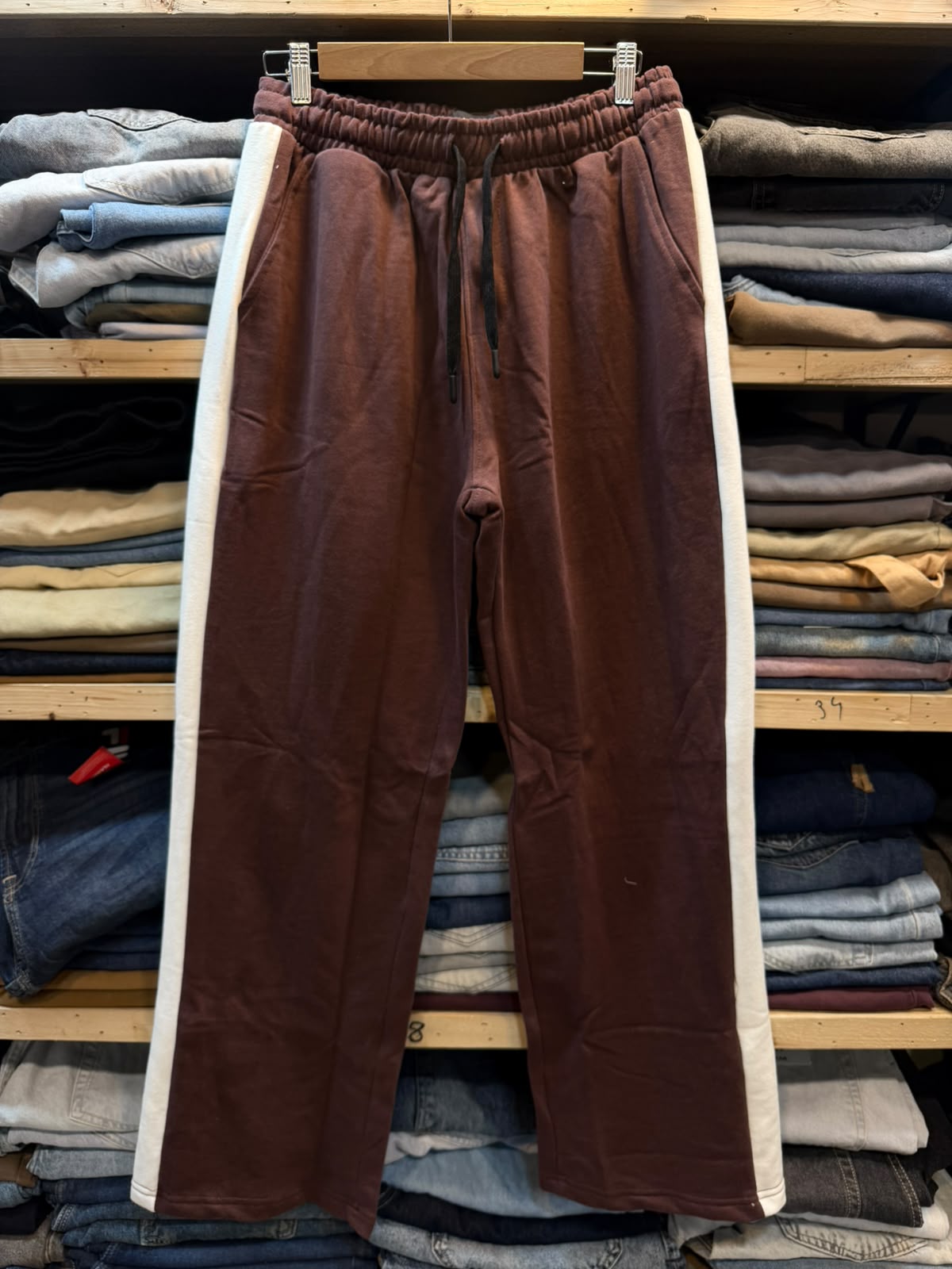 Terry Trouser – Coffee Brown/Ivory