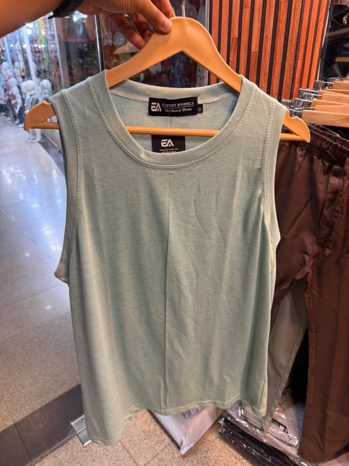 Men's Mint Green Cotton Tank Top