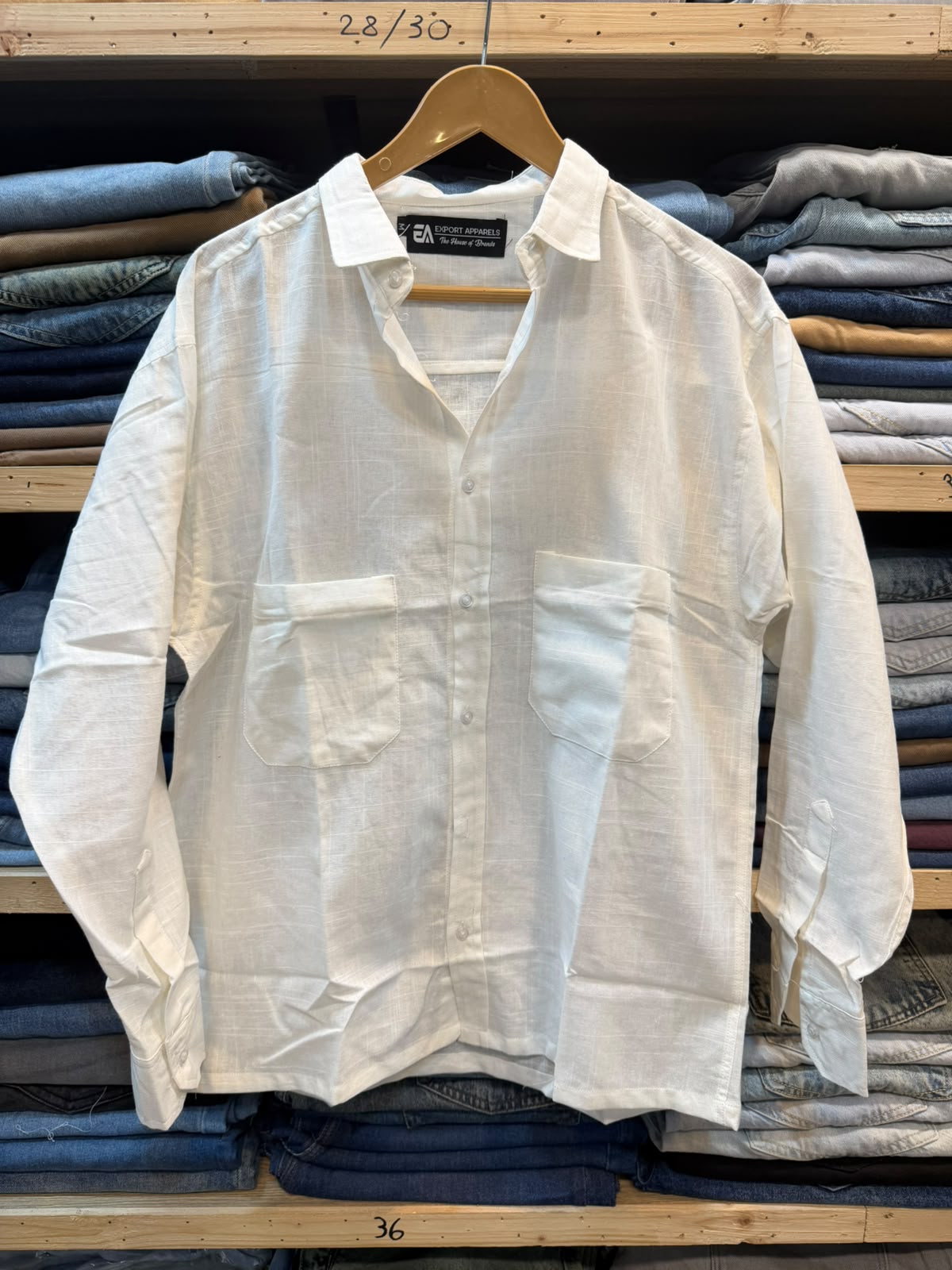 Irish Linen Oversized Crop Shirt – White
