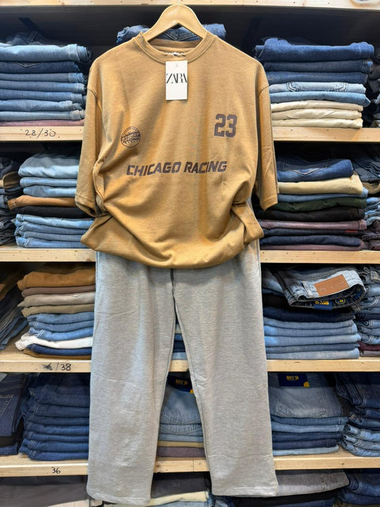 Baggy Cord Set – Mustard Tan & Grey