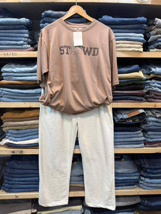Baggy Cord Set – Dusty Mauve & Off-White