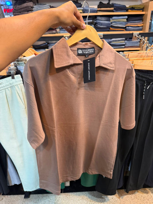 Cuban Collar Tee – Dusty Mauve