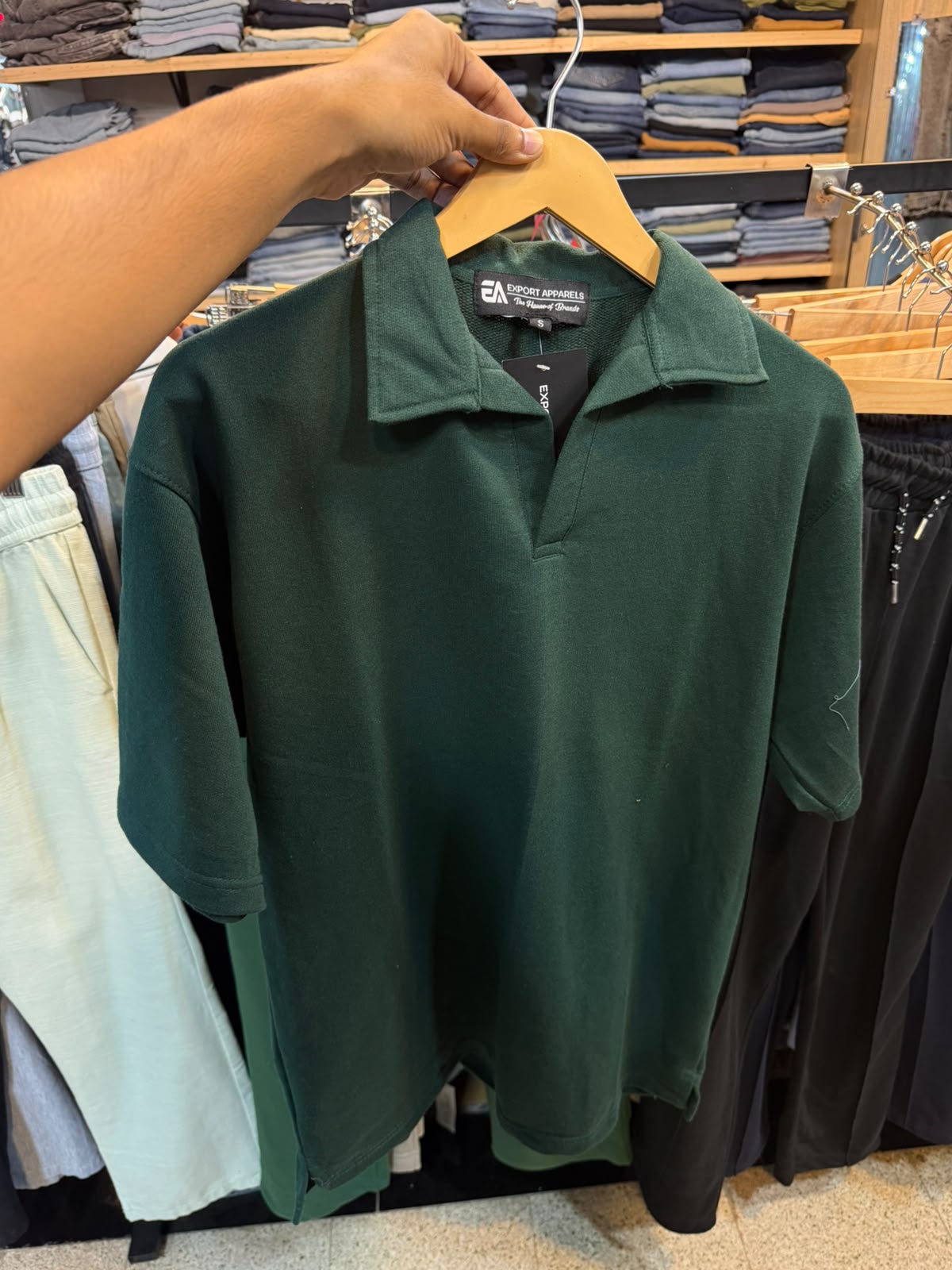 Cuban Collar Tee – Bottle Green