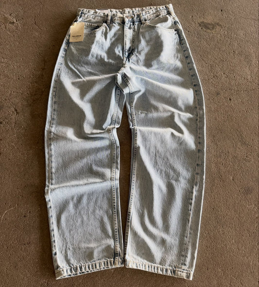 Straight Baggy Denim Jeans – Light Blue Wash