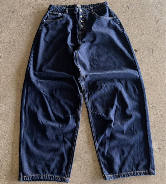 Straight Baggy Denim Jeans – Dark Indigo