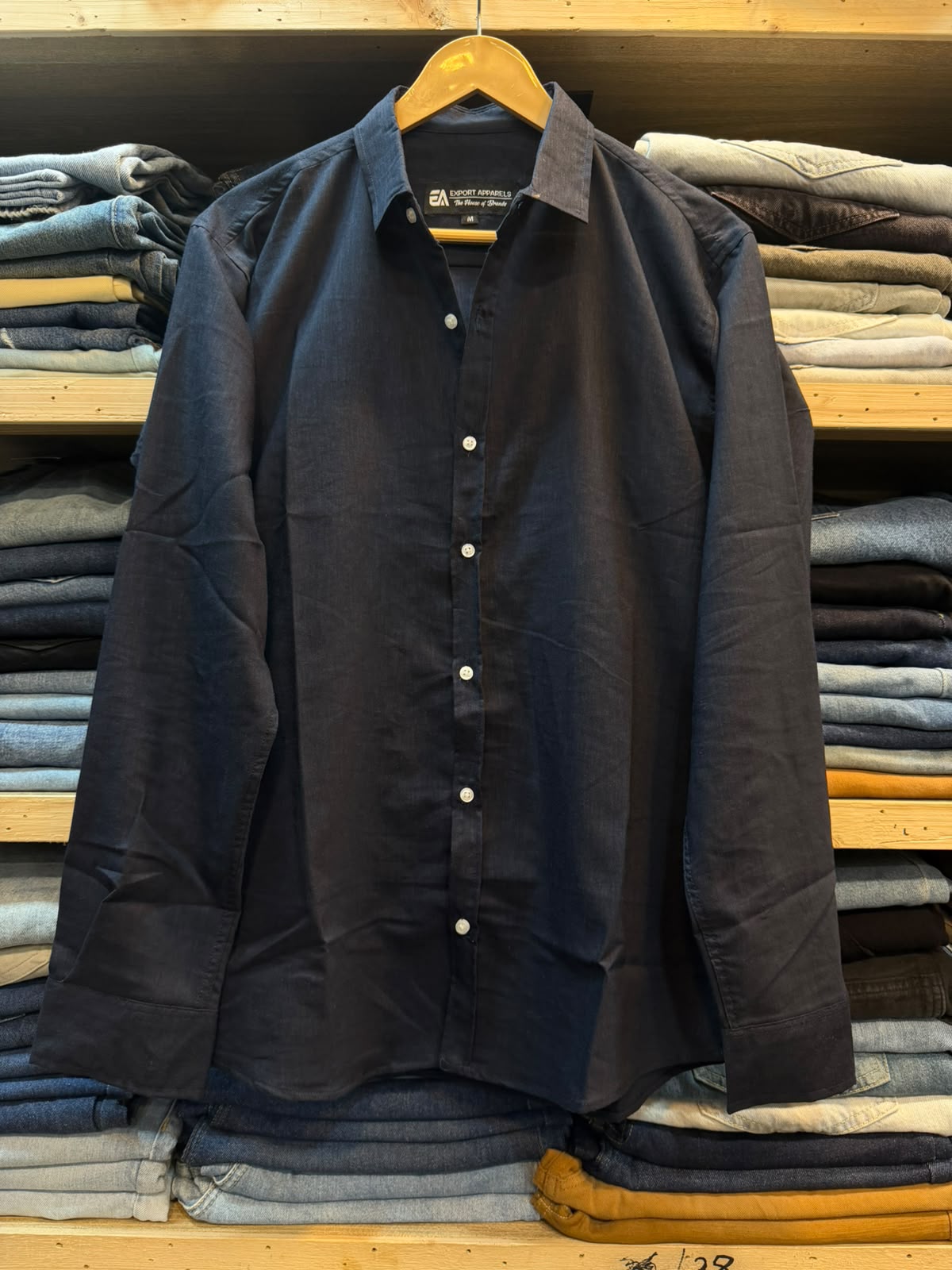 Navy Blue Irish Linen Shirt