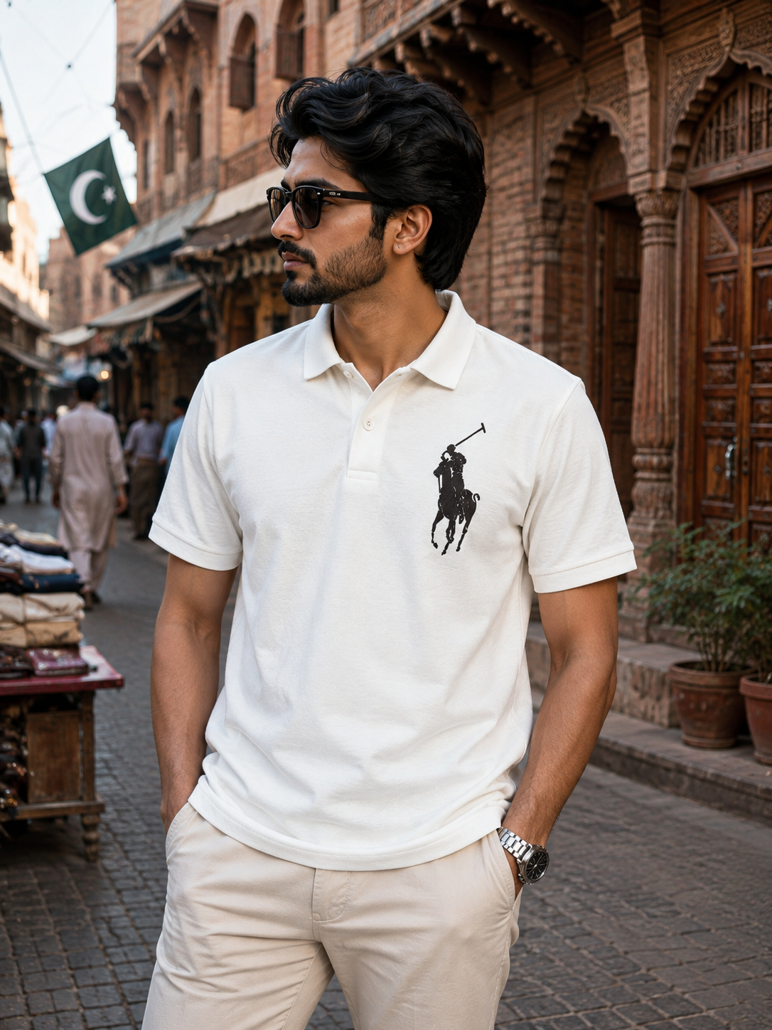 Premium Oversized Polo T-Shirt White