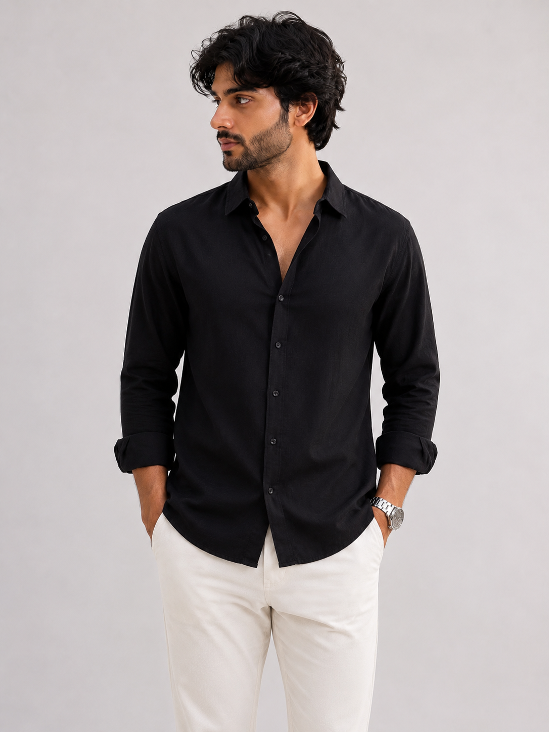 Black Irish Linen Shirts
