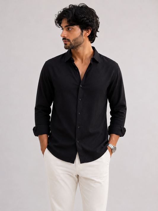 Black Irish Linen Shirts