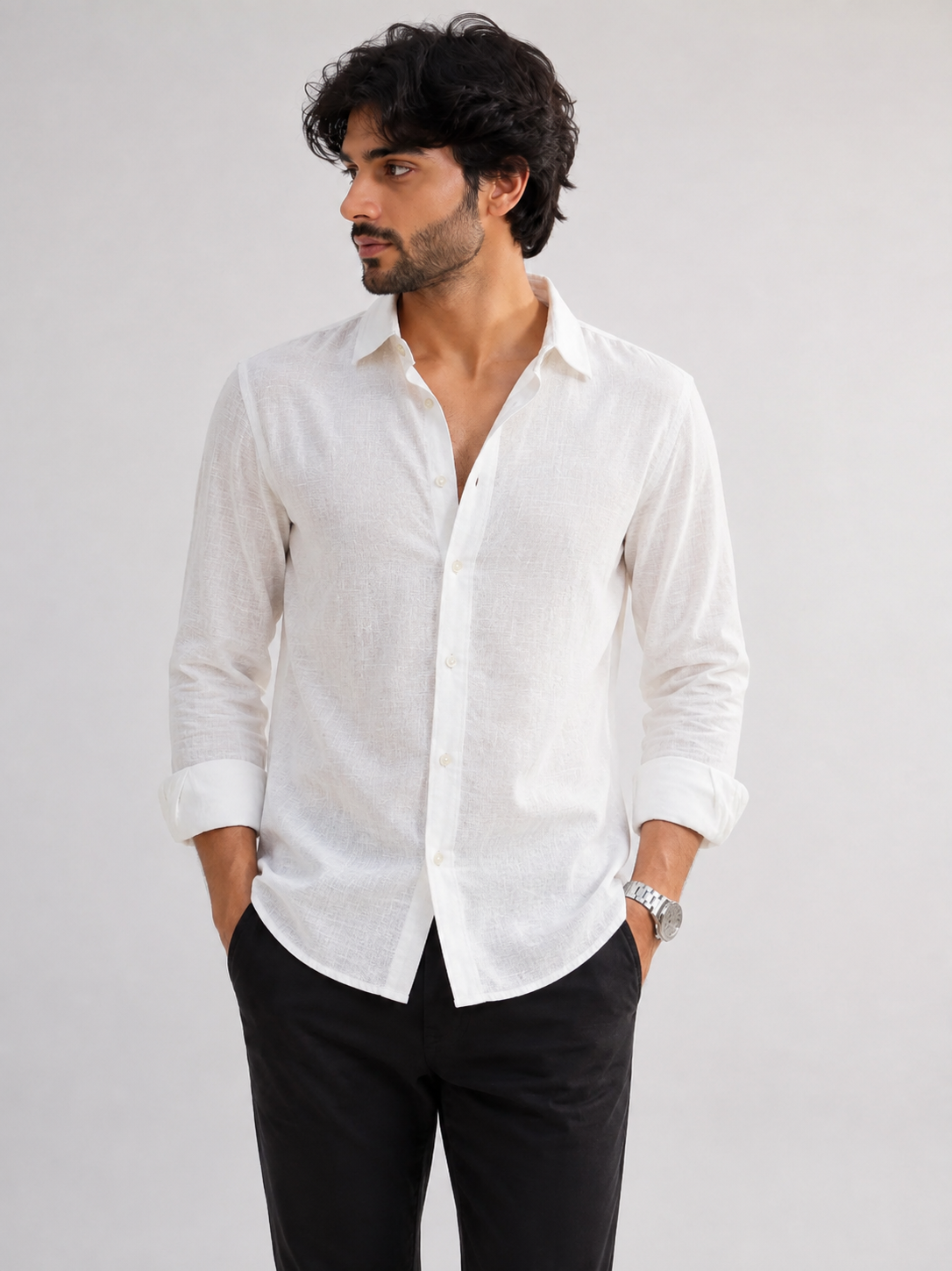 White Irish Linen Shirts