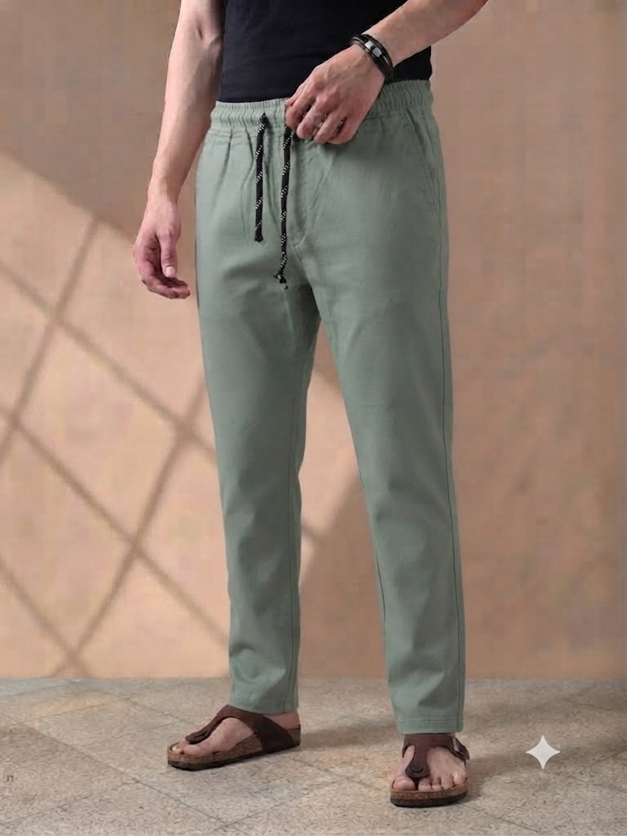 Irish Cotton Trouser – Sage Green