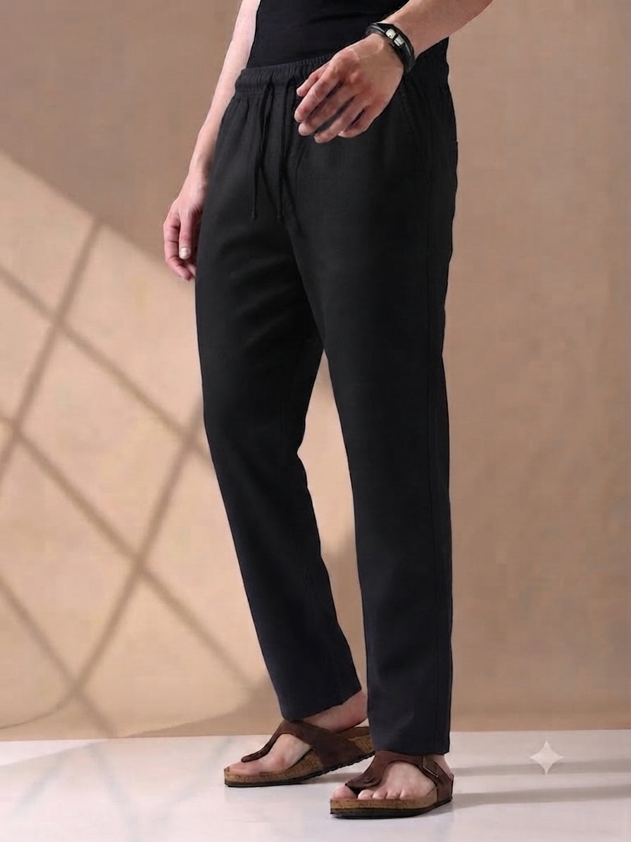 Irish Cotton Trouser – Jet Black