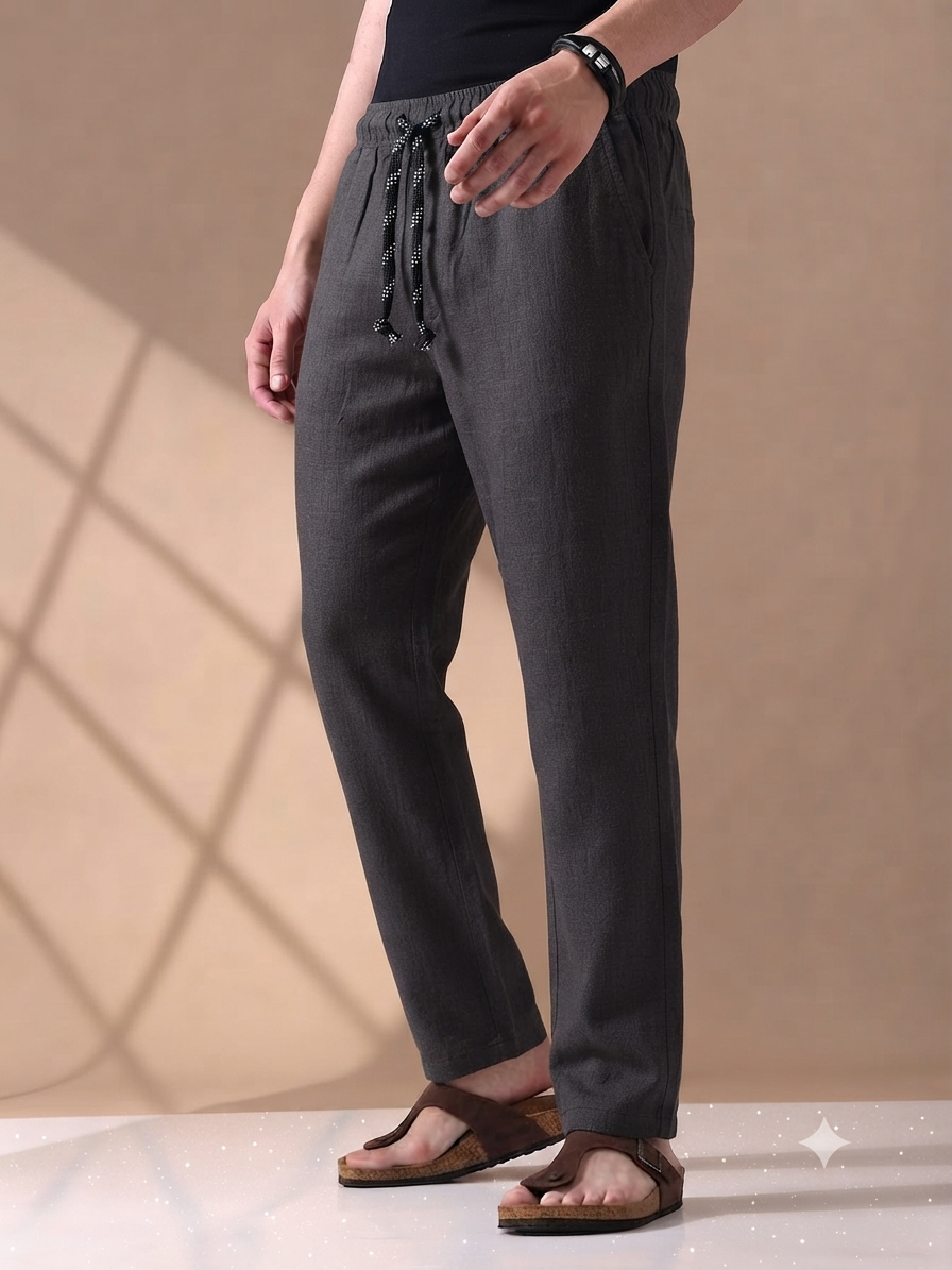 Irish Cotton Trouser – Charcoal Grey