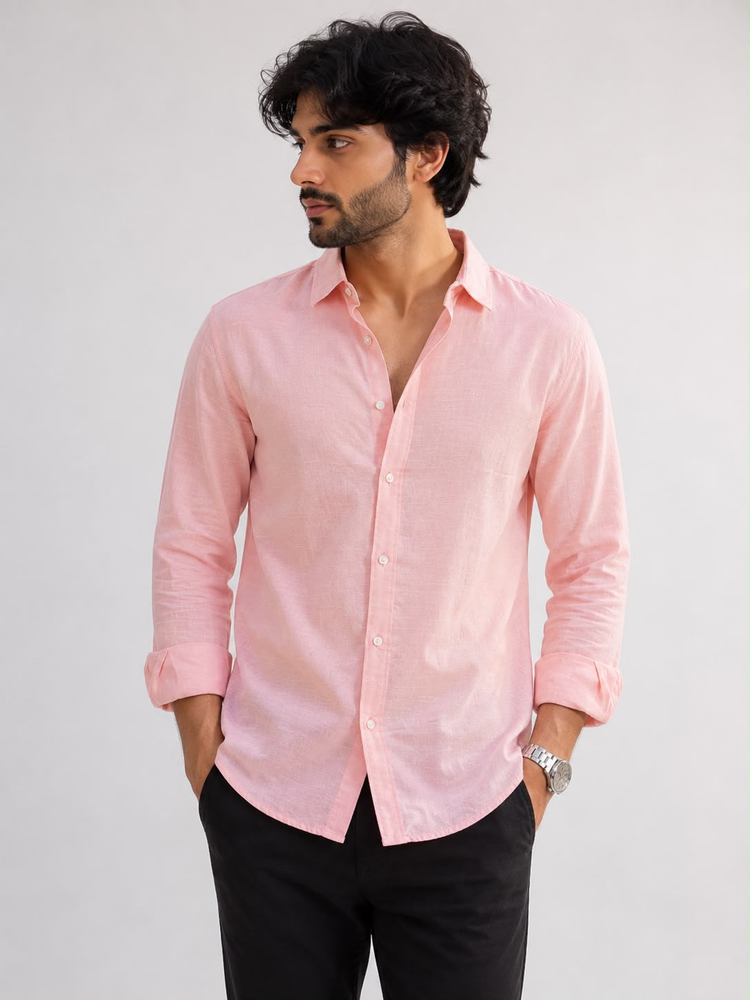 Hot Pink Irish Linen Shirts