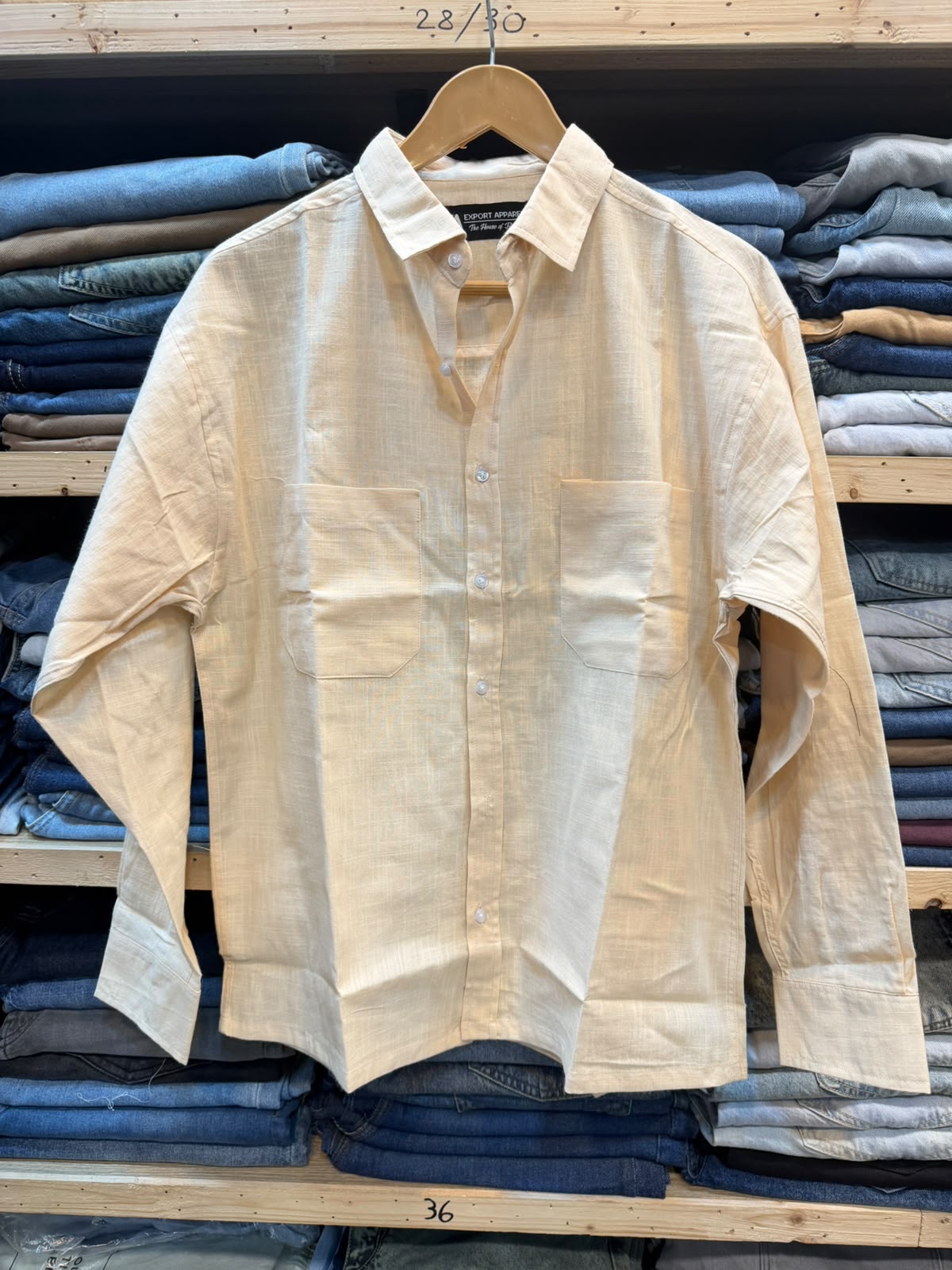 Irish Linen Oversized Crop Shirt – Cream