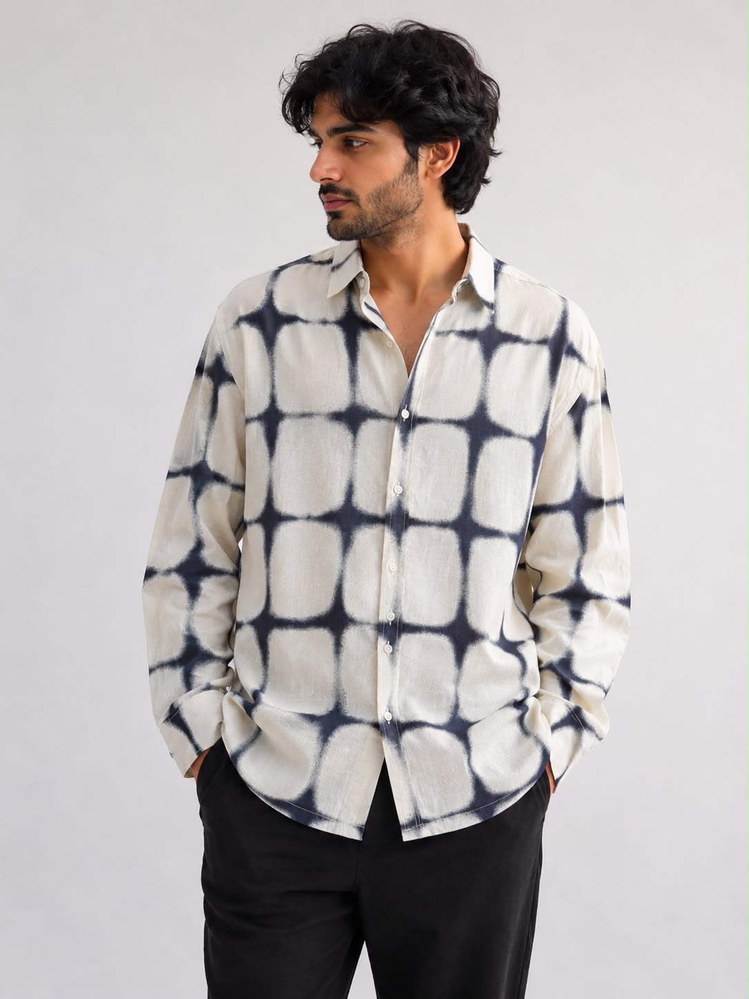 Grid Tie-Dye Print