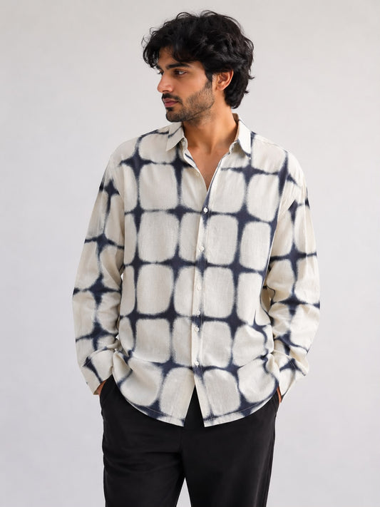 Grid Tie-Dye Print